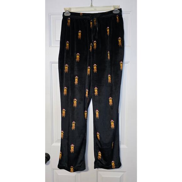 Perry Ellis Portfolio Mens Pajama Bottoms Dogs‎ Christmas Size M Black - Picture 1 of 6